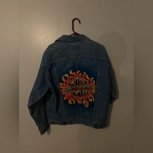 Levi Jean Jacket with Custom Harley Davidson Design